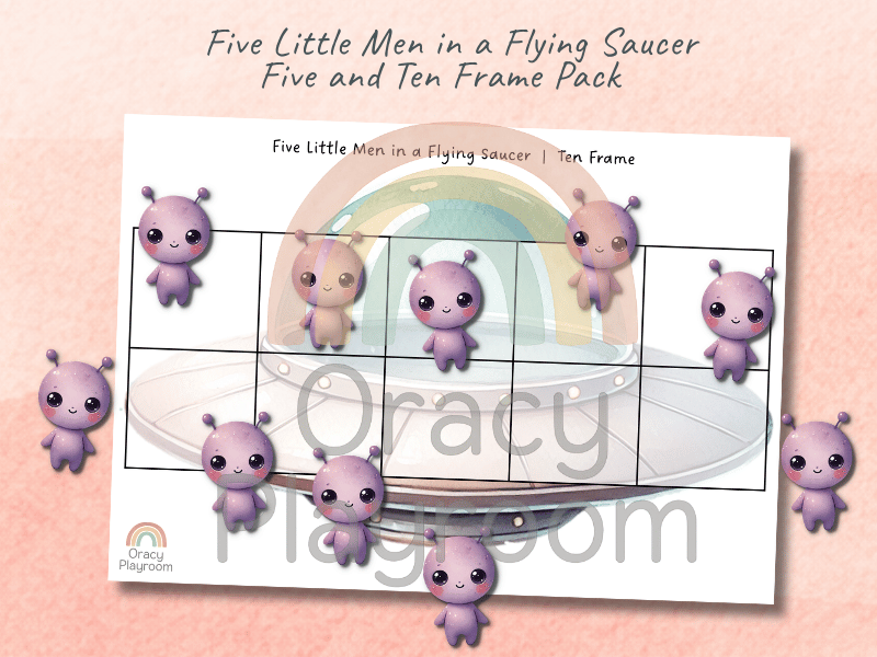 Five Little Men in a Flying Saucer: Five and Ten Frames Pack