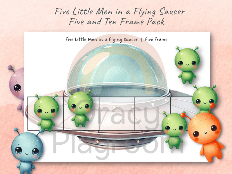 Five Little Men in a Flying Saucer: Five and Ten Frames Pack