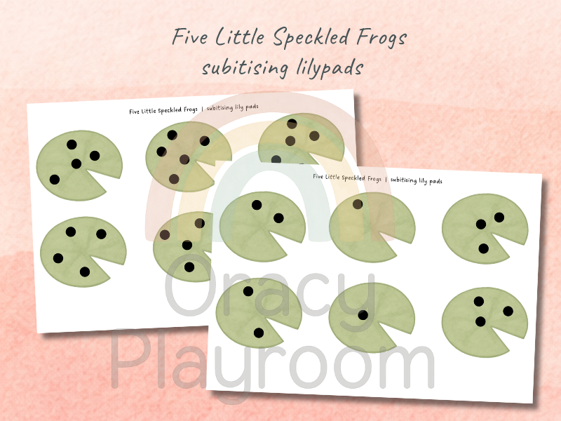 Five Little Speckled Frogs: Number Cards & Subitising Lily Pads