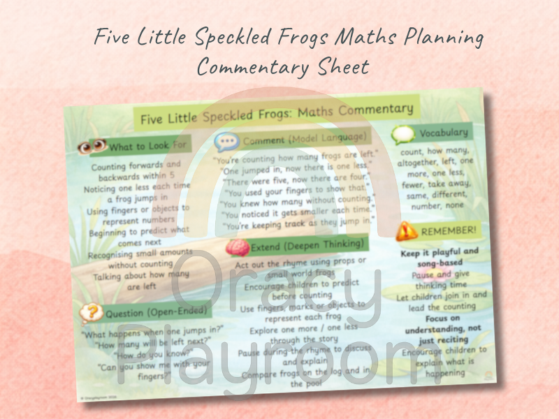 Five Little Speckled Frogs: Complete Maths & Oracy Bundle Pack