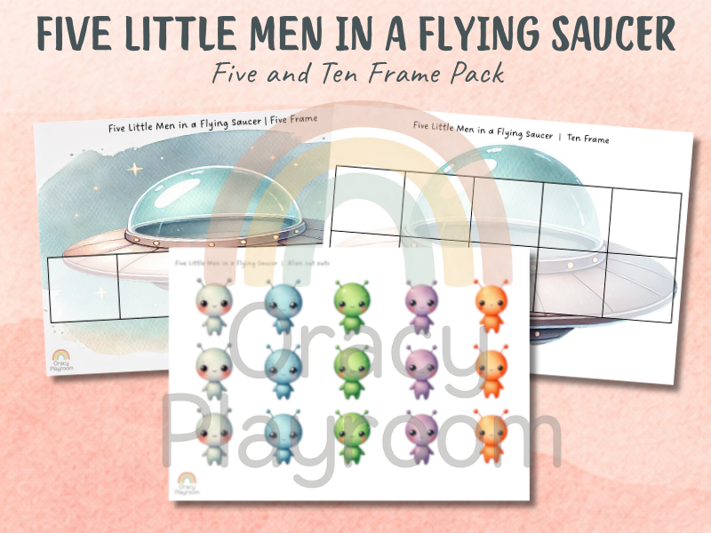 Five Little Men in a Flying Saucer: Five and Ten Frames Pack