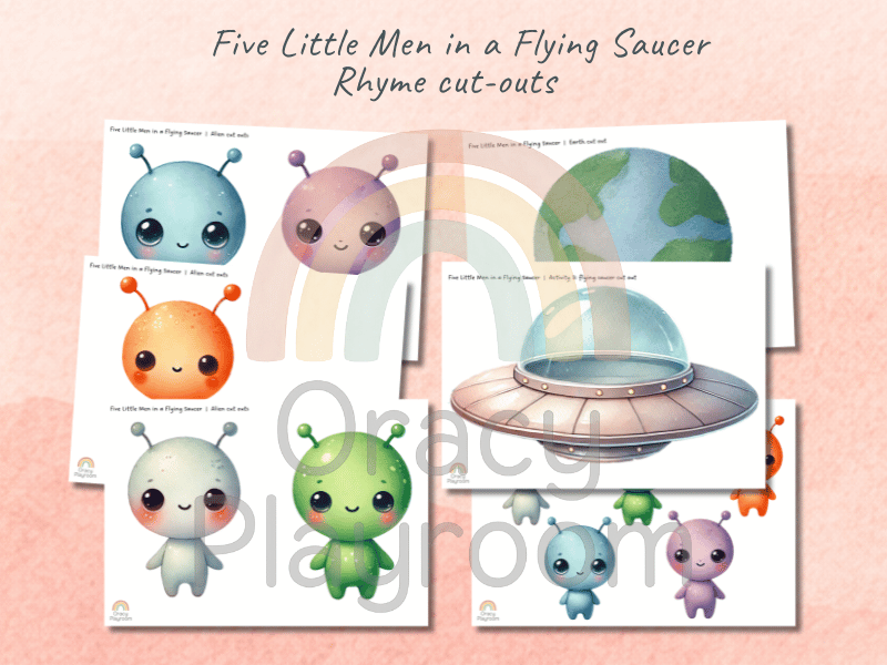 Five Little Men in a Flying Saucer: Rhyme Cut-Outs