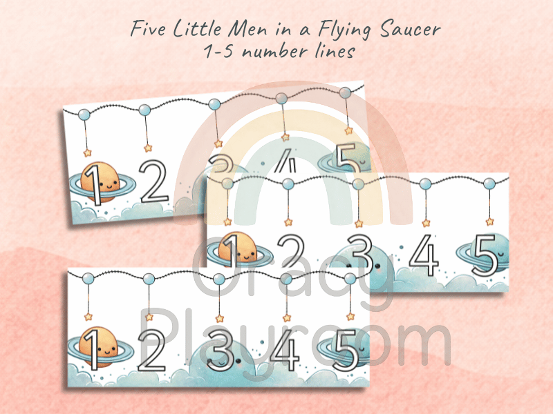 Five Little Men in a Flying Saucer: 1–5 Number Lines