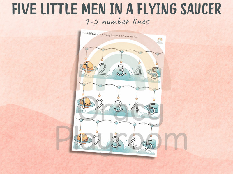 Five Little Men in a Flying Saucer: 1–5 Number Lines