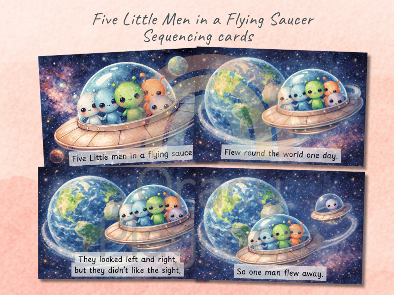 Five Little Men in a Flying Saucer: Sequencing Cards