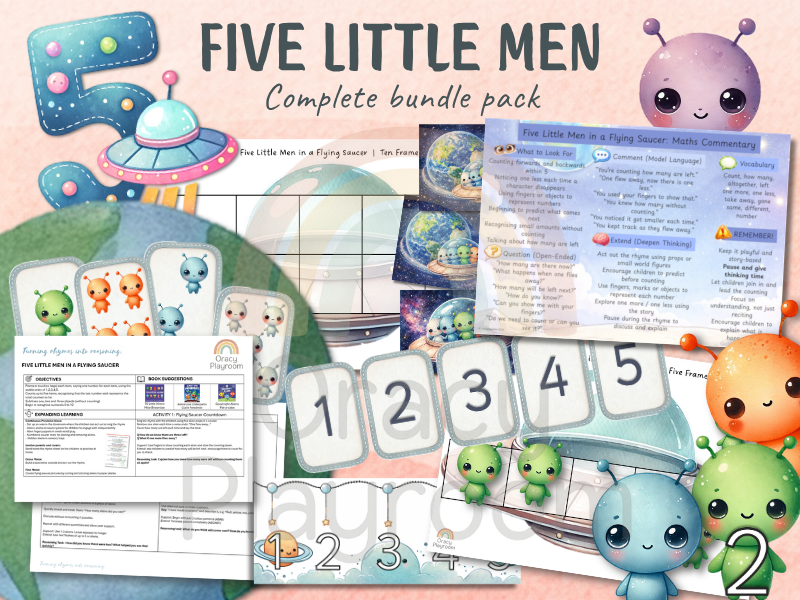 Five Little Men in a Flying Saucer: Complete Maths & Oracy Bundle