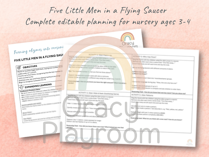Five Little Men in a Flying Saucer: Complete Maths & Oracy Bundle
