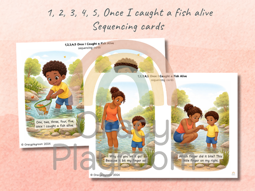 1, 2, 3, 4, 5 Once I Caught a Fish Alive: Sequencing Cards