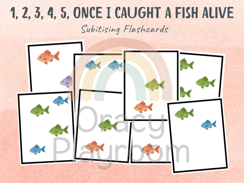 1, 2, 3, 4, 5 Once I Caught a Fish Alive: Subitising Flashcards