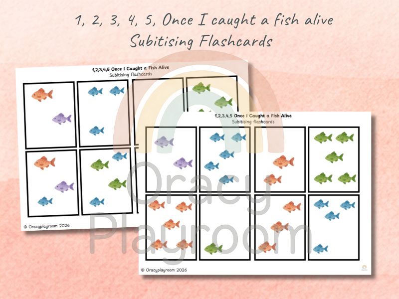 1, 2, 3, 4, 5 Once I Caught a Fish Alive: Subitising Flashcards