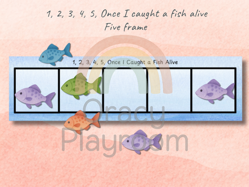 1, 2, 3, 4, 5 Once I Caught a Fish Alive: Five & Ten Frames + Cut Outs Pack