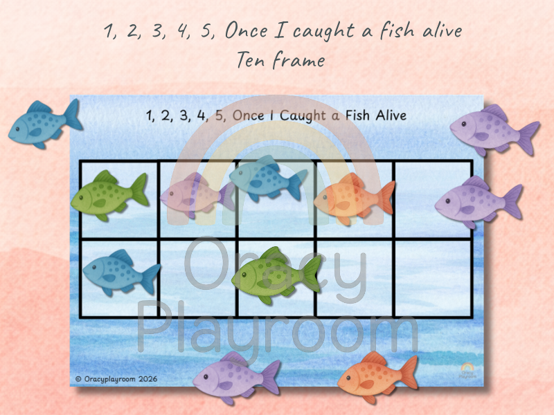 1, 2, 3, 4, 5 Once I Caught a Fish Alive: Five & Ten Frames + Cut Outs Pack