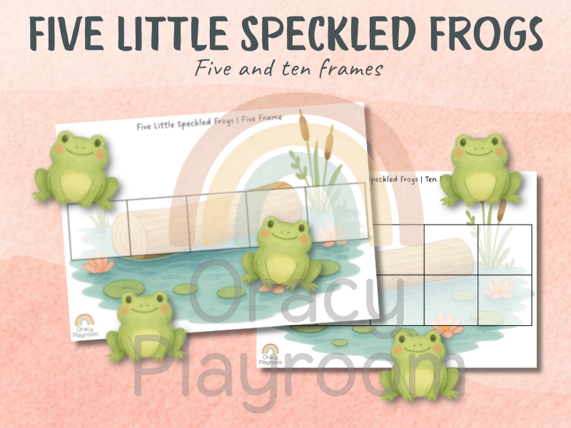 Five Little Speckled Frogs: Five & Ten Frames