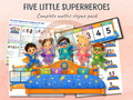 Five Little Superheroes Jumping on the Bed Complete Maths Pack