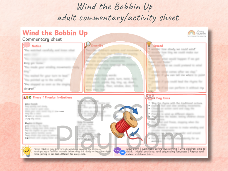 Wind the Bobbin Up: Phase 1 Phonics Rhyme Pack