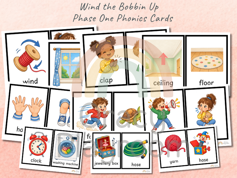 Wind the Bobbin Up: Phase 1 Phonics Rhyme Pack