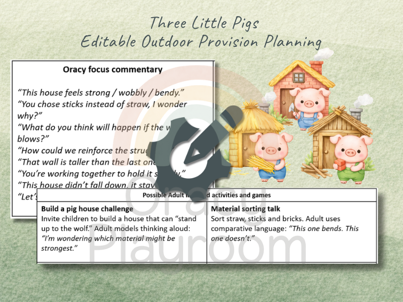 Outdoor Provision Plan: The Three Little Pigs