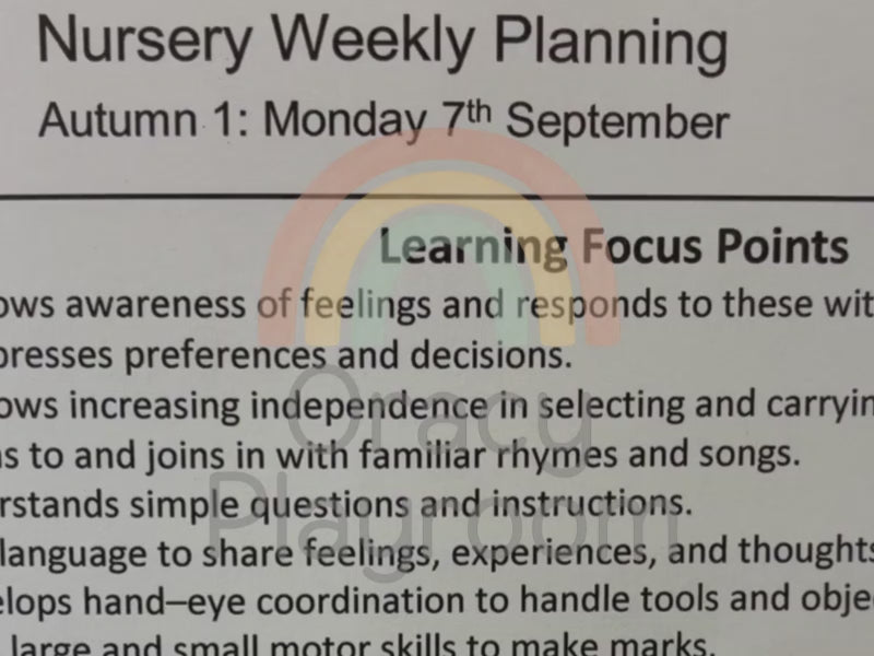 Autumn 1 Nursery Weekly Planning & Phase 1 Phonics Pack