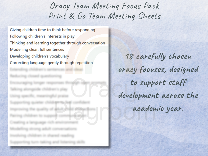 Oracy Team Meeting Focus Pack: Print & Go Team Meeting Sheets