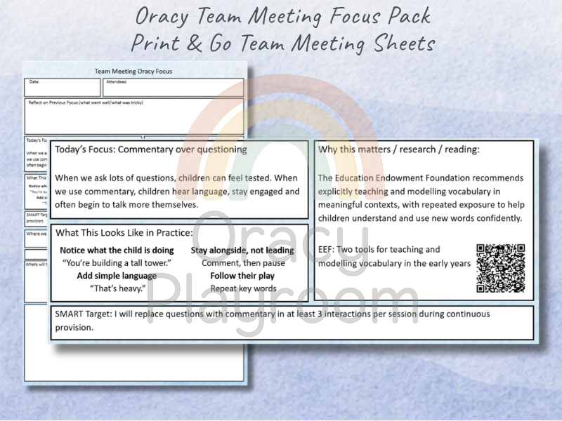 Oracy Team Meeting Focus Pack: Print & Go Team Meeting Sheets