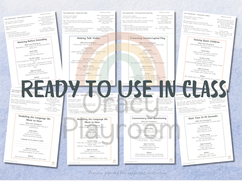 Oracy Focus Meeting Cards – EYFS