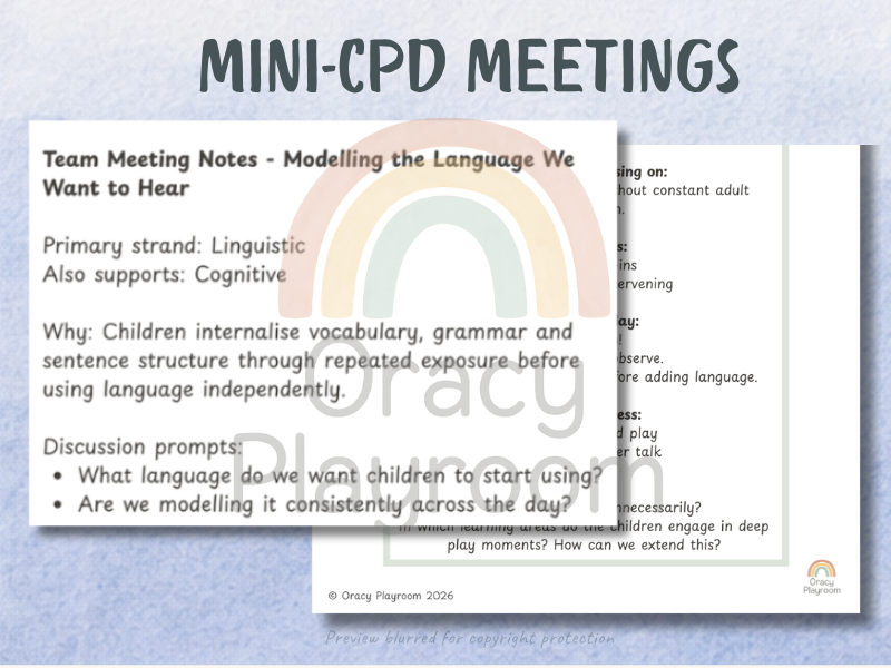 Oracy Focus Meeting Cards – EYFS
