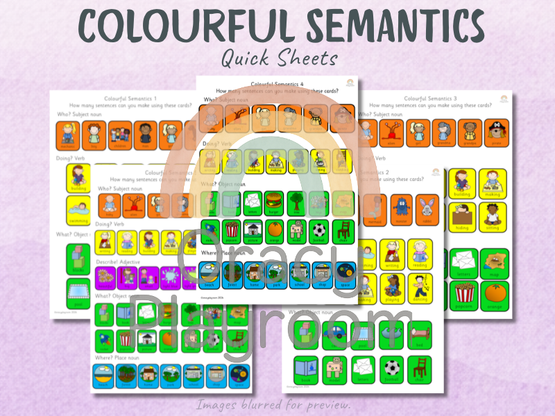 Colourful Semantics Quick Print Sheets