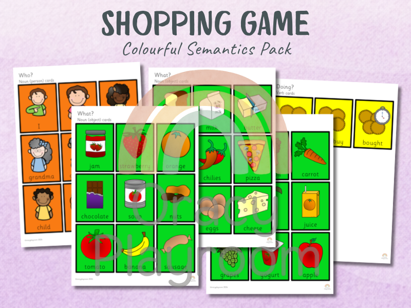 Colourful Semantics: Food & Shopping Pack