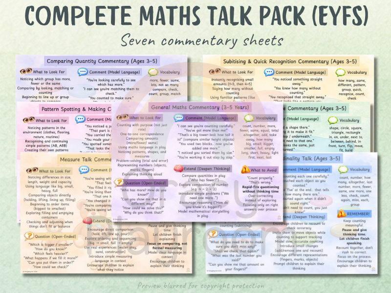 Complete Maths Talk Pack (EYFS)
