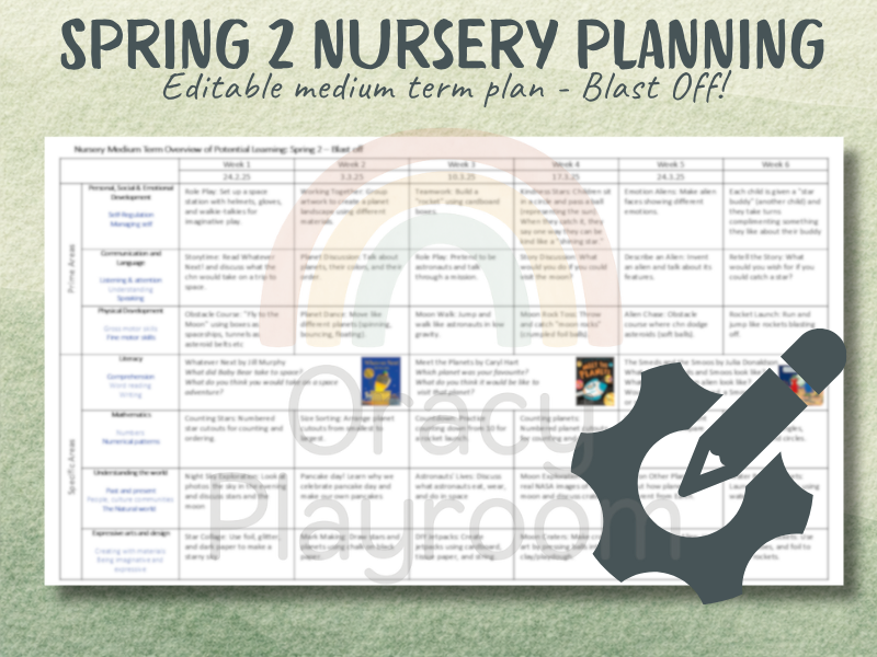 Spring 2 Nursery Planning: Editable Medium Term Plan (Blast Off!)