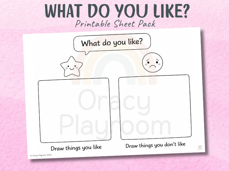 What Do You Like? Talking & Drawing Sheet (Free Oracy Resource)