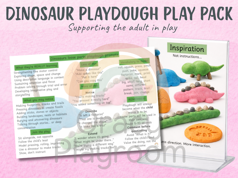 Dinosaur Playdough Play Pack: Supporting the adult in play