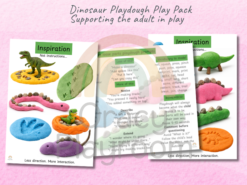 Dinosaur Playdough Play Pack: Supporting the adult in play