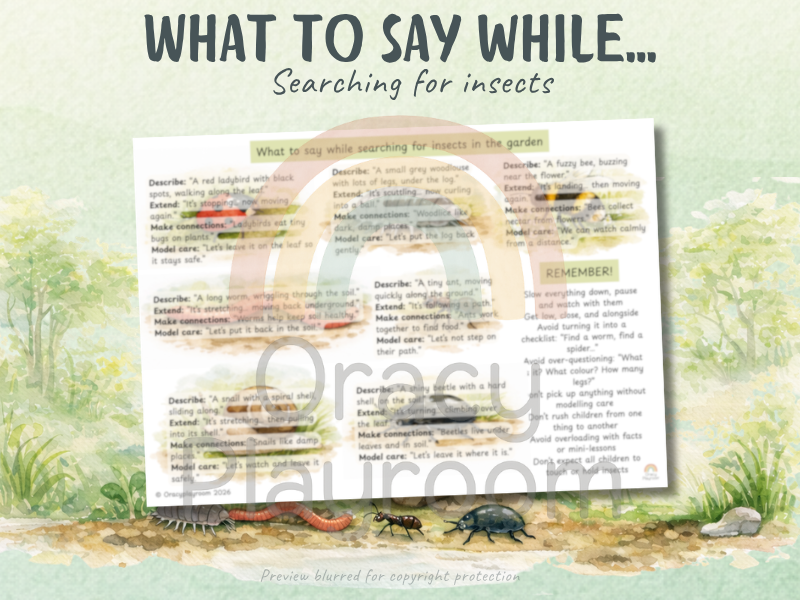 What to say while... Children are searching for insects