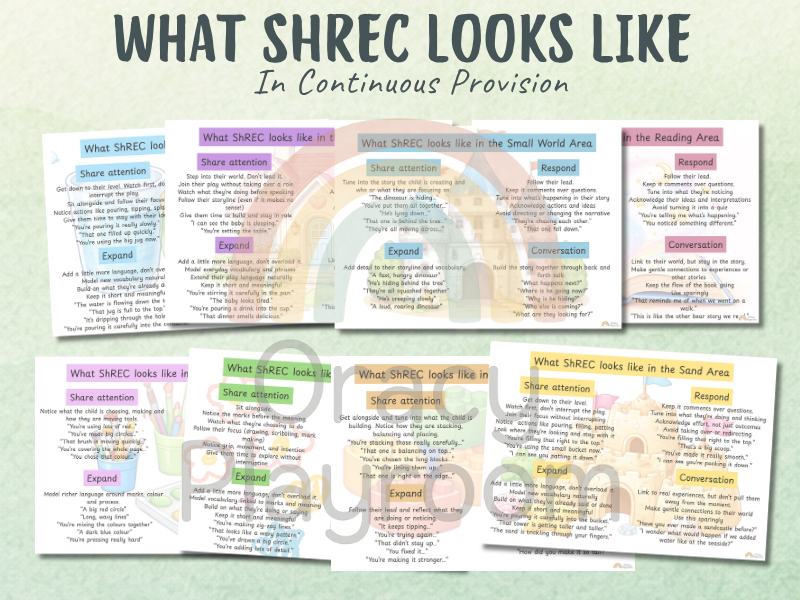 Shrec Approach Eyfs Examples What does ShrREC look like in provision? Adult prompts – Oracy Playroom