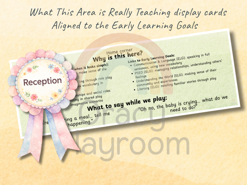 What This Area is Really Teaching: RECEPTION display cards