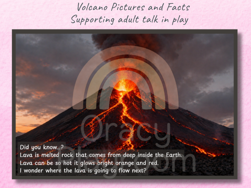 Volcanoes: pictures and fact cards