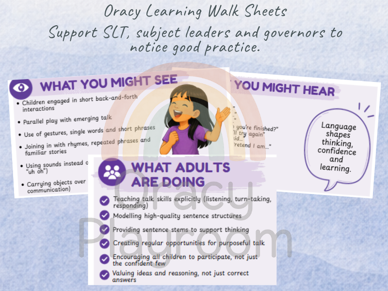 Oracy Learning Walk Sheets (Nursery–Year 1)