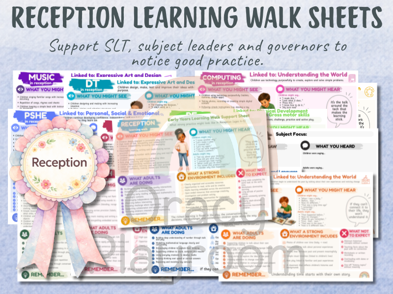 Reception Learning Walk Sheets: Subject-Specific Observation Pack