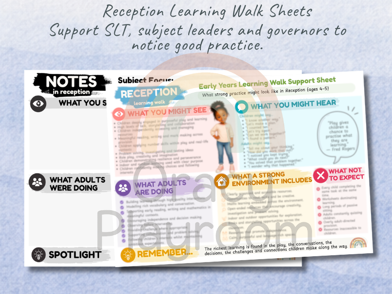 Reception Learning Walk Sheets: Subject-Specific Observation Pack