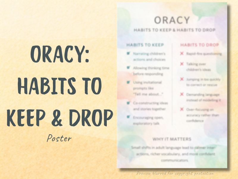 Oracy: Habits to Keep & Drop Poster