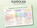 Playdough Adult Commentary Sheet
